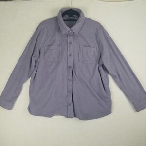 32 Degrees Heat Women's Purple Long Sleeve Flannel‎ Shirt Button Up Size XL